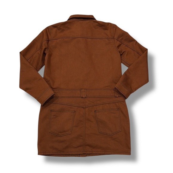 Ganni Caramel Cafe Mixed Denim Mini Dress - Picture 6 of 9